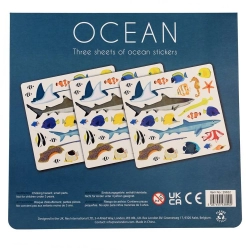 Naklejki dla dzieci 3 arkusze, Ocean, Rex London 29632 Zestaw kolorowych naklejek